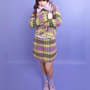 Lili Sidonio Plaid Purple and Yellow Jacket (L)